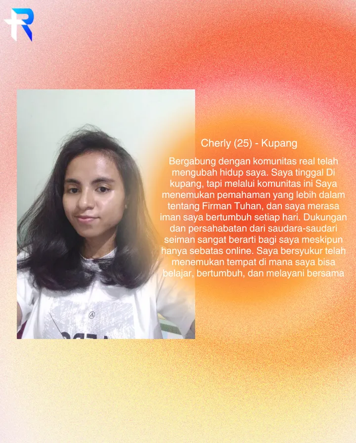 Testimony from Cherly (25) in Kupang about growing in faith every day through the community