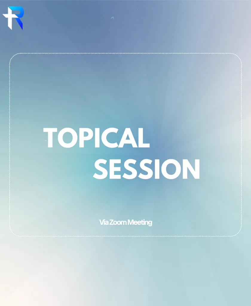 Topical Session poster — held via Zoom meeting